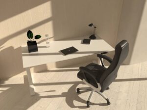 Airica Electric Height Adjustable Desk With Modesty Panel 01