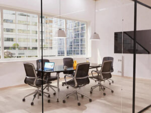 Hilario And Louis Bundle High Gloss Barrel Shape Meeting Table With Medium Back Chair 07 Img