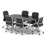 Small Barrel Shape Table (L1800 x D1200 x H800 (6 Persons and 6 Chairs))