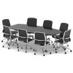 Small Barrel Shape Table (L2400 x D1200 x H800 (8 Persons and 8 Chairs))