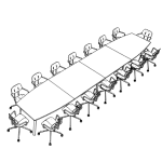 Extra Large Barrel Shape Table + 16 Chair