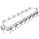 Extra Large Rectangular Shape Table + 16 Chair