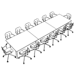 Large Rectangular Shape Table + 14 Chair