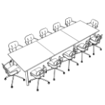 Medium Rectangular Shape Table + 12 Chair