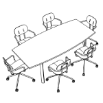 Small Barrel Shape Table + 6, 8 and 10 Chair