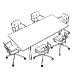 Small Rectangular Shape Table + 6, 8 and 10 Chair