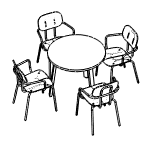 Round Shape Table + 4, 5 and 6 Chair