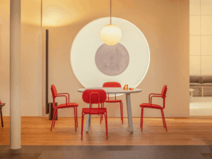 Ogiva And Nicasi Bundle – Round & Square Shape Meeting Table And Office Chair With Upholstered Seat And Optional Headrest Main