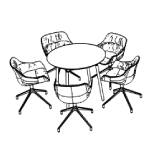 Round Shape Table + 5 and 6 Chair