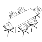 Small Rectangular Shape Table + 6 and 8 Chair