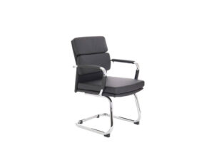 Aden 1 Medium Back Leather Visitor Office Chair With Armrest Main Img