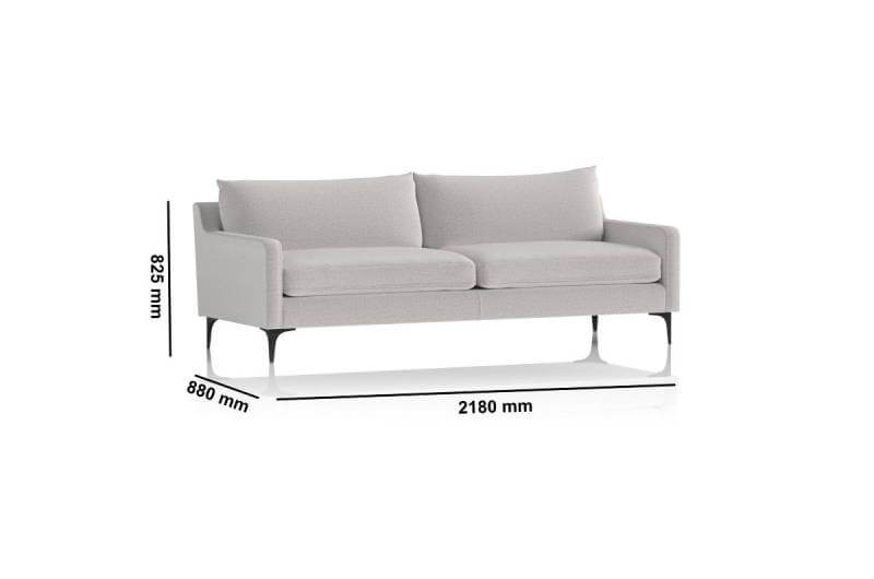 Emmit Grey Boucle Three Seater Sofa Dimensions Img1