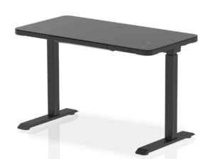 Ice Rectangular Shaped Black Height Adjustable Meeting Table 01