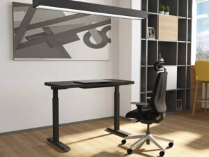Ice Rectangular Shaped Black Height Adjustable Meeting Table Main Img