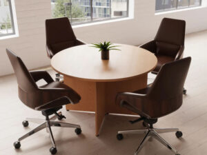 Imara 1 Round And Oval Shaped Meeting Table With Arrowhead Leg 1
