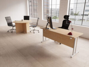 Imara 1 Round And Oval Shaped Meeting Table With Arrowhead Leg 4