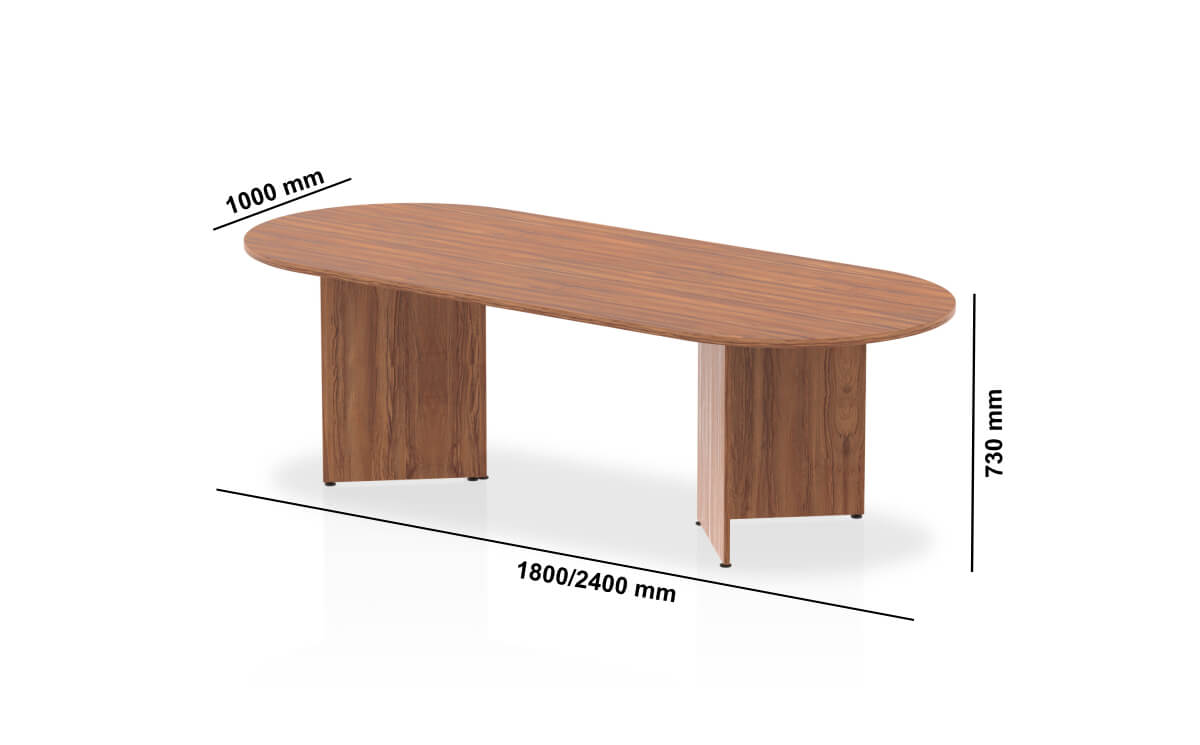 Imara 1 Round And Oval Shaped Meeting Table With Arrowhead Leg Middle