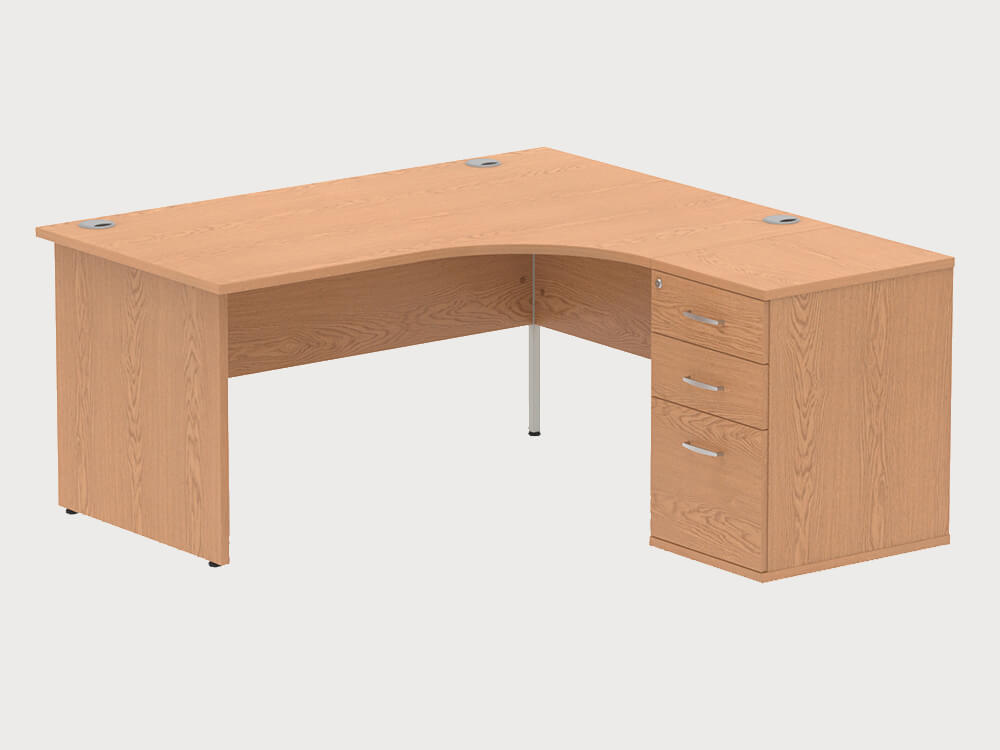 Imara 2 Corner Desk With High Pedestal And Panel Legs 12 Imara 2 Corner Desk With High Pedestal And Panel Legs 12