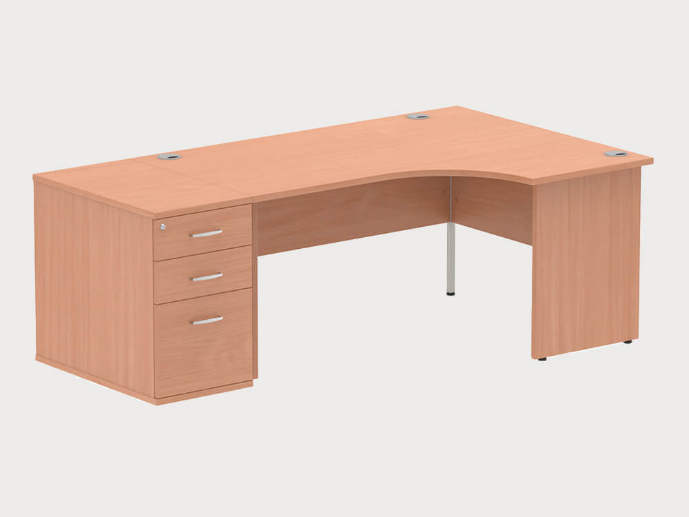 Imara 2 Corner Desk With High Pedestal And Panel Legs 16 Imara 2 Corner Desk With High Pedestal And Panel Legs 16