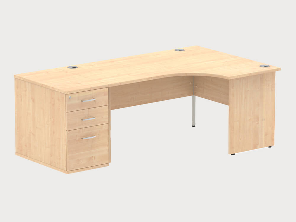 Imara 2 Corner Desk With High Pedestal And Panel Legs 24 Imara 2 Corner Desk With High Pedestal And Panel Legs 24