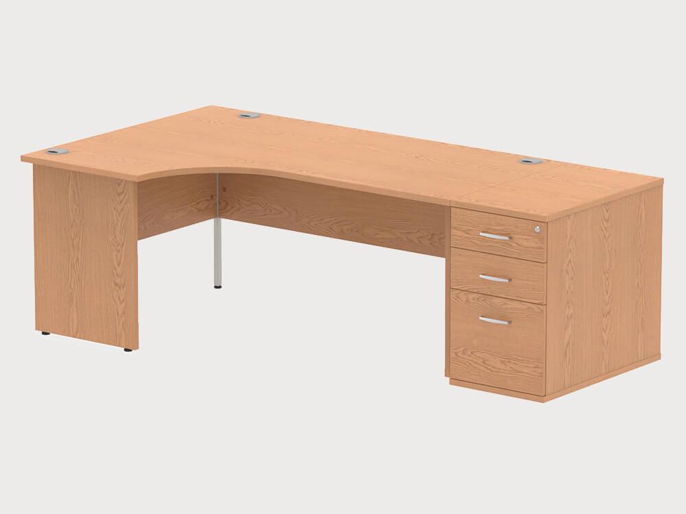 Imara 2 Corner Desk With High Pedestal And Panel Legs 25 Imara 2 Corner Desk With High Pedestal And Panel Legs 25