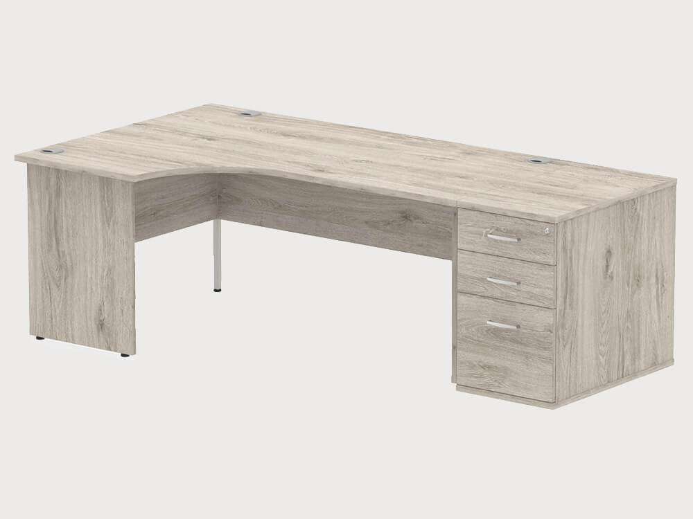 Imara 2 Corner Desk With High Pedestal And Panel Legs 27 Imara 2 Corner Desk With High Pedestal And Panel Legs 27