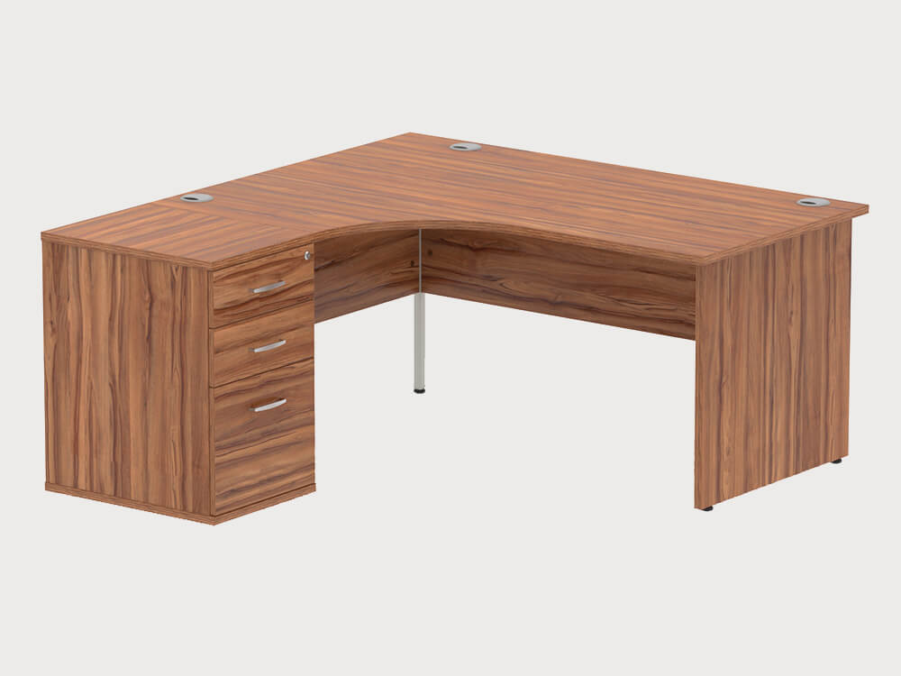 Imara 2 Corner Desk With High Pedestal And Panel Legs 4 Imara 2 Corner Desk With High Pedestal And Panel Legs 4