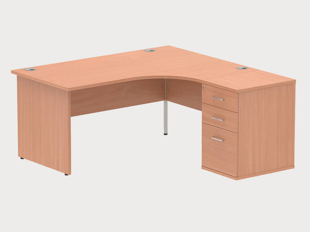 Imara 2 Corner Desk With High Pedestal And Panel Legs 6 Imara 2 Corner Desk With High Pedestal And Panel Legs 6