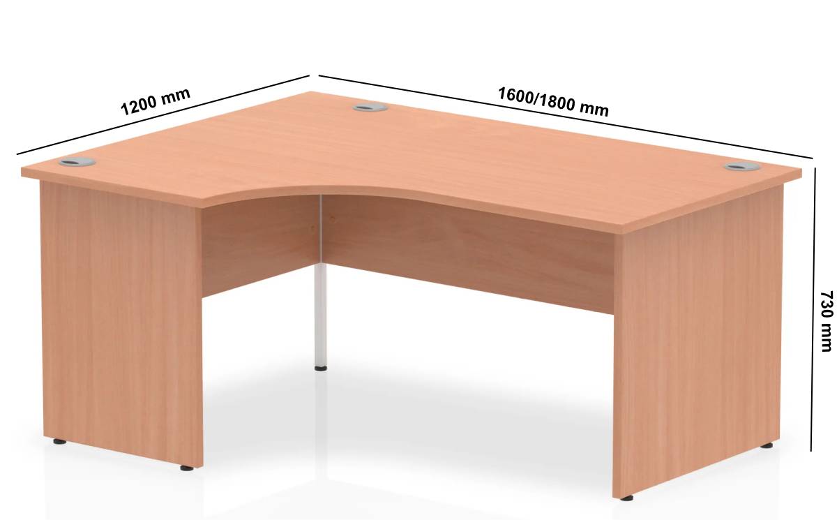 Imara 4 Corner Desk With Panel Leg And Cable Ports Dimensions Img