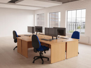 Imara 4 Corner Desk With Panel Legs And Cable Ports Main