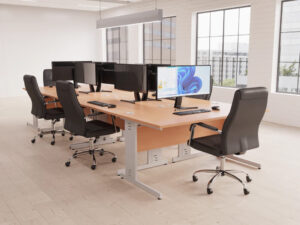 Imara 5 Straight Desk With Modesty Panel And Cable Managed Legs 1