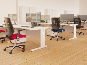 Imara 5 Straight Desk With Modesty Panel And Cable Managed Legs