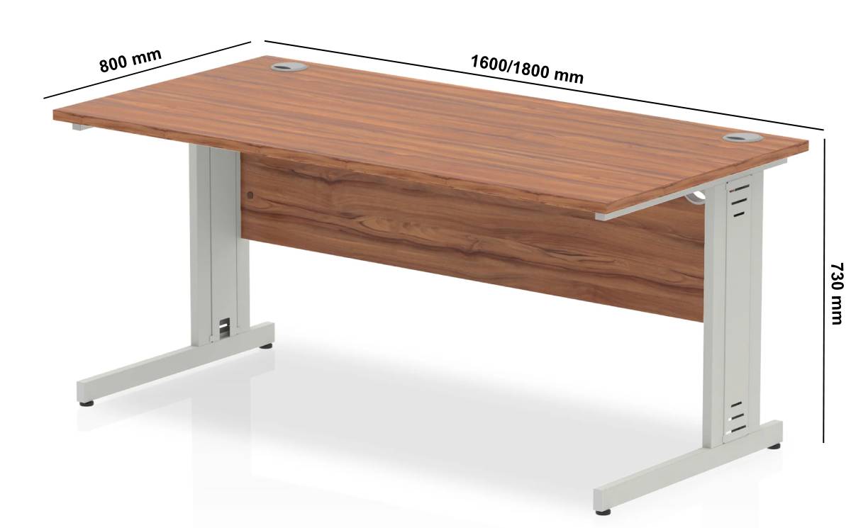 Imara 5 Straight Desk With Modesty Panel And Cable Managed Legs Dimensions Img