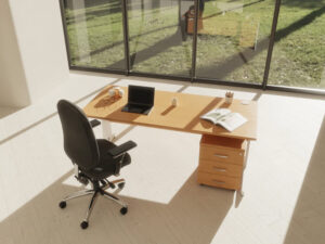 Imara 6 Straight Desk With Mobile Pedestal And Cantilever Legs 1