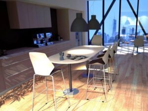 Irita Round Square Rectangular D End And Barrel High Gloss Meeting Table With Multiple Height 1