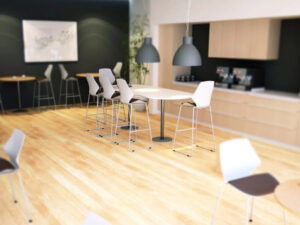 Irita Round Square Rectangular D End And Barrel High Gloss Meeting Table With Multiple Height 2