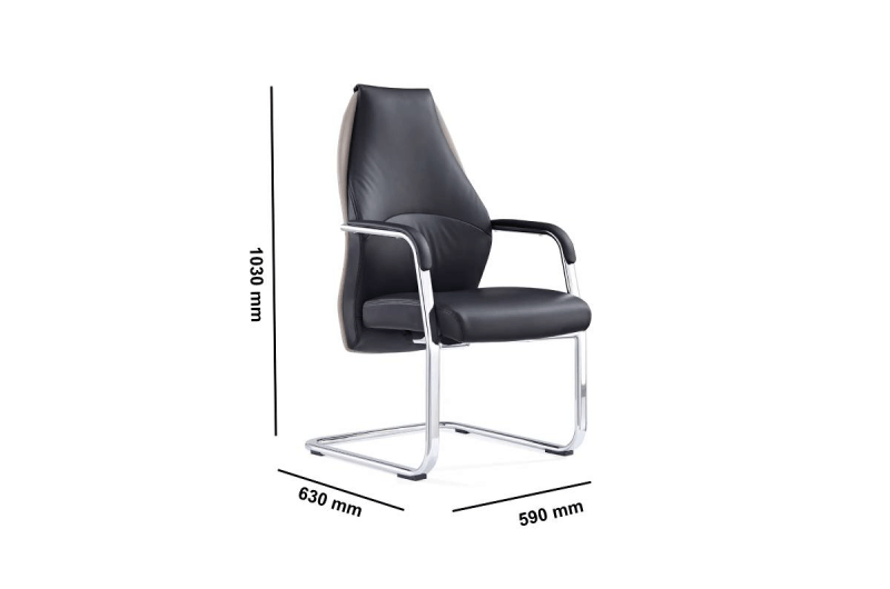 Miel 1 High Back Leather Cantilever Visitor Chair Dimensions Img1