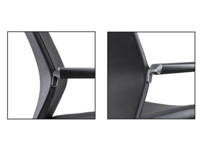 Milda Black Faux Leather Meeting Chair 2