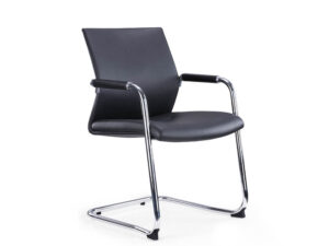 Milda Black Faux Leather Meeting Chair