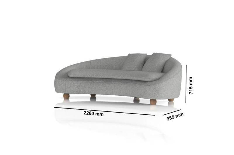 Mio 3 Seater Curved Sofa Dimensions Img1