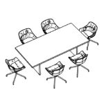 Small Rectangular Shape Table + 6 Chair