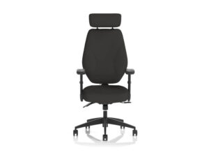 Ness High Back Black Fabric Ergonomic Office Chair With Arms And Headrest 01 Img