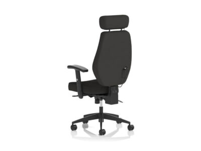 Ness High Back Black Fabric Ergonomic Office Chair With Arms And Headrest 04 Img