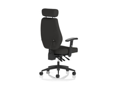 Ness High Back Black Fabric Ergonomic Office Chair With Arms And Headrest 06 Img