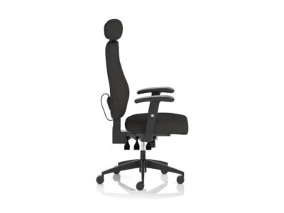 Ness High Back Black Fabric Ergonomic Office Chair With Arms And Headrest 07 Img