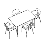 Small Rectangular Shape Table + 4 and 6 Chair