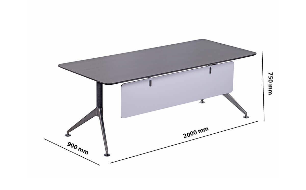 Nova Executive Desk With Modesty Panel And Optional Credenza Unit Dimension Image