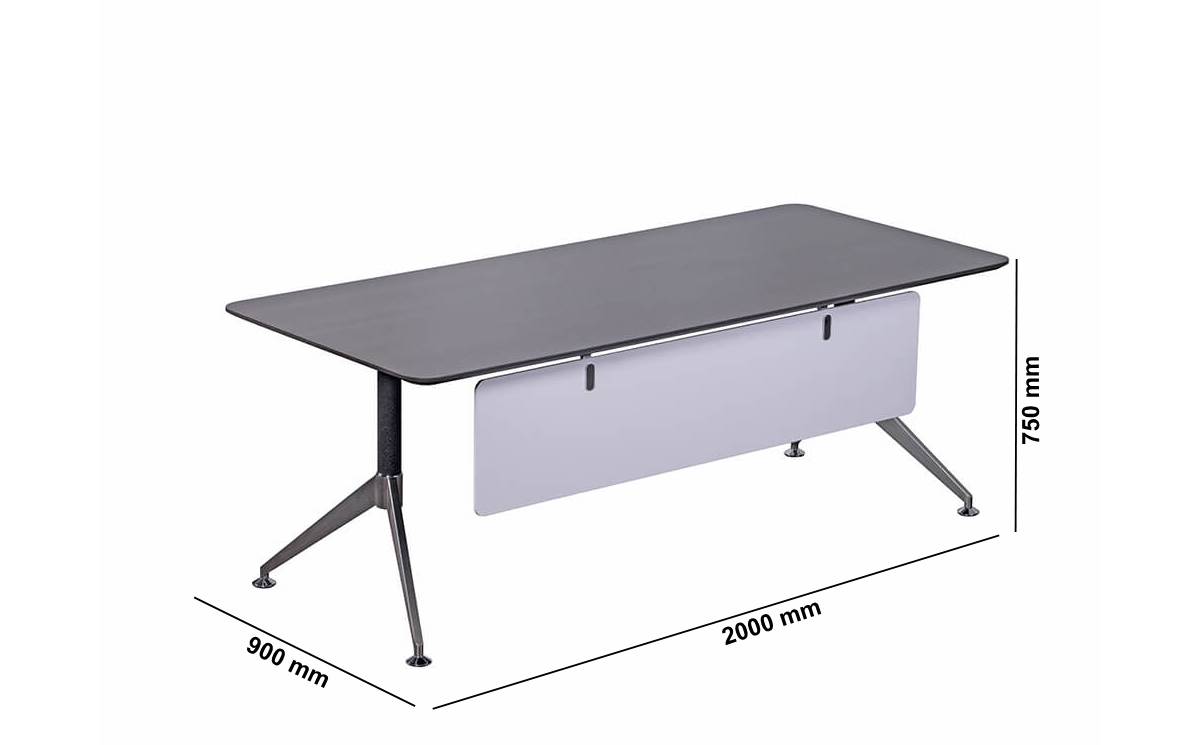 Nova Executive Desk With Modesty Panel And Optional Credenza Unit Dimensions Image