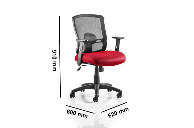 Potter Mesh Back Task Operator Office Chair With Arms Dimensions Img