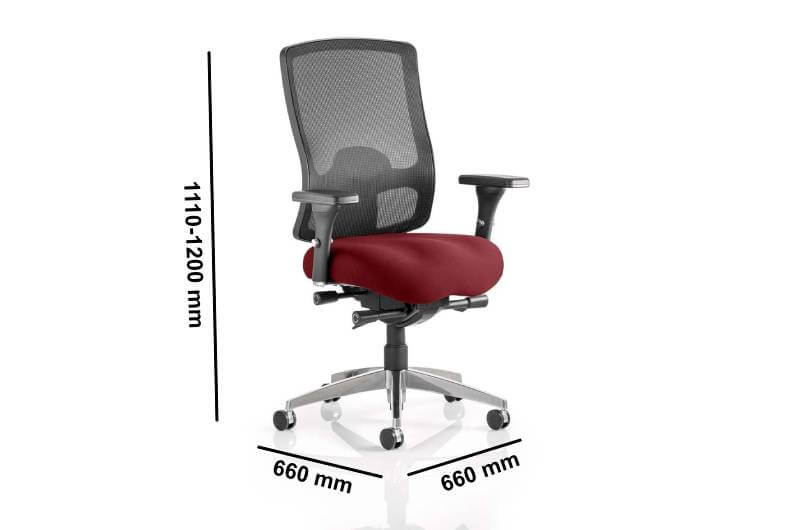 Regan High Mesh Back Task Operator Office Chair With Arms Dimensions Img